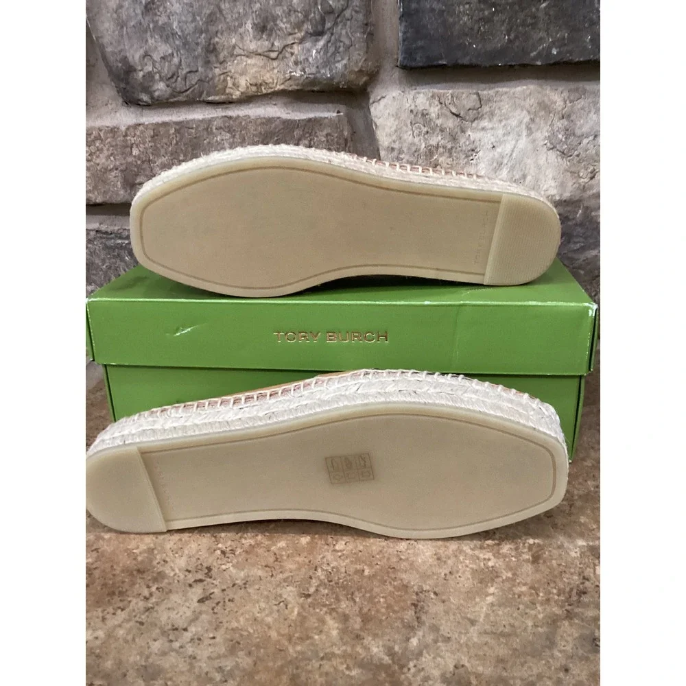 Tory Burch Ines Womens Size 7 Platform Espadrille Camello Leather Size 7 New